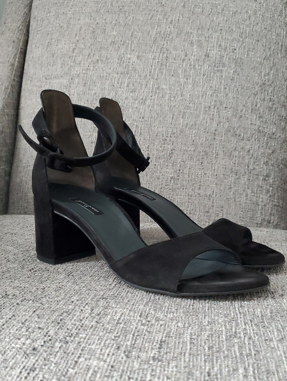 Paul Green Barbee Ankle Strap Leather Sandal, Black (5.5 UK, 8.0 US)